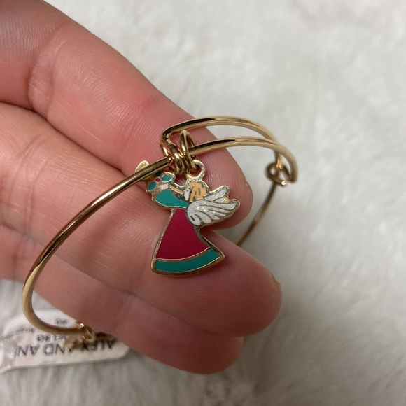 NWT! Alex & Ani color infusion holiday Angel gold bangle bracelet - Picture 5 of 8